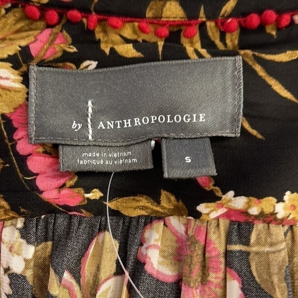 Anthropologie floral black motif tunic size S - Picture 7 of 10